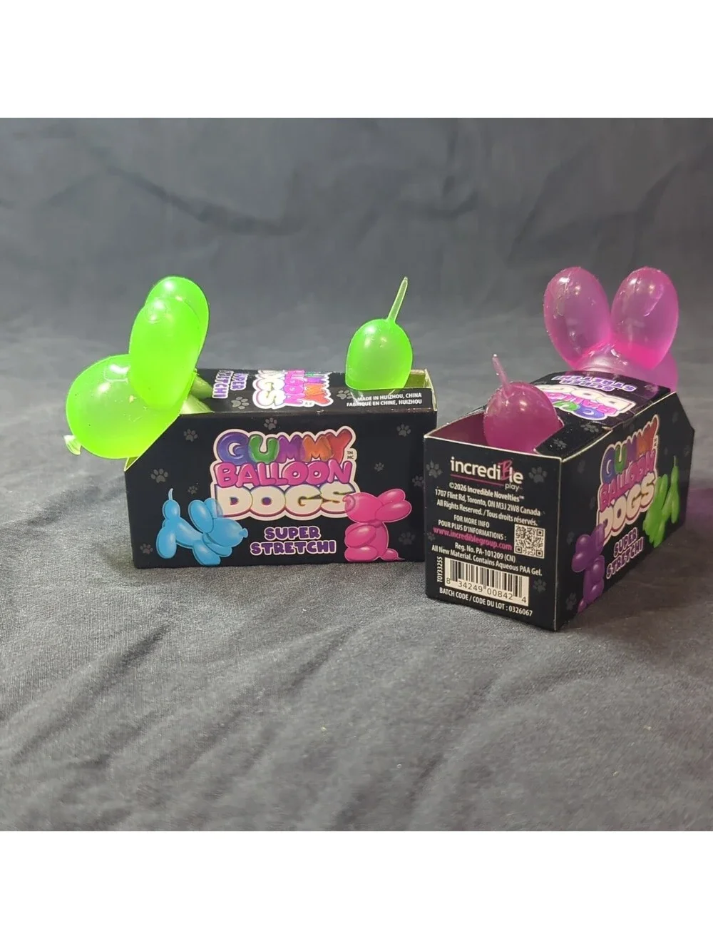 Gummy Balloon Dogs Super Stretchy Toy Pink & Green Tik Tok Viral -NEW-Rare